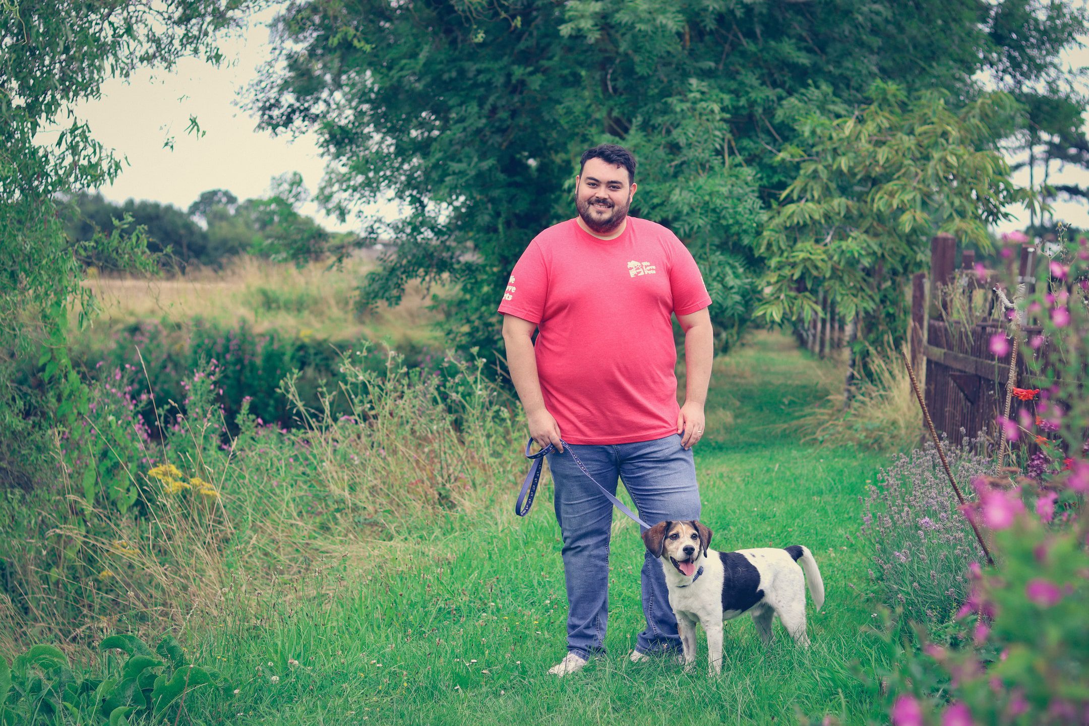 Joe from We Love Pets Maidstone with a dog