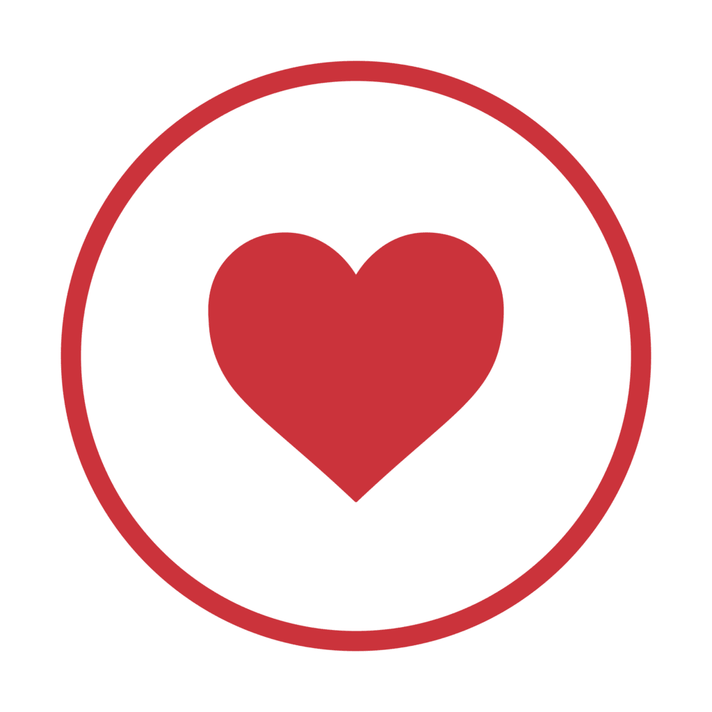 Red heart circle icon